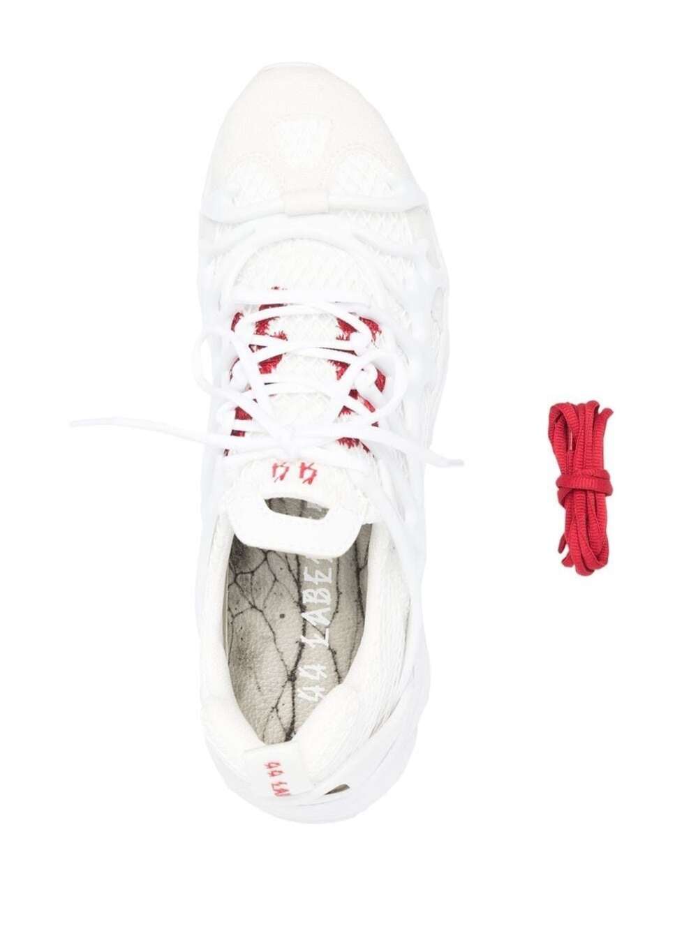 White Low Top Sneakers With Mesh Panelling Polyamide Man 44 Label Group