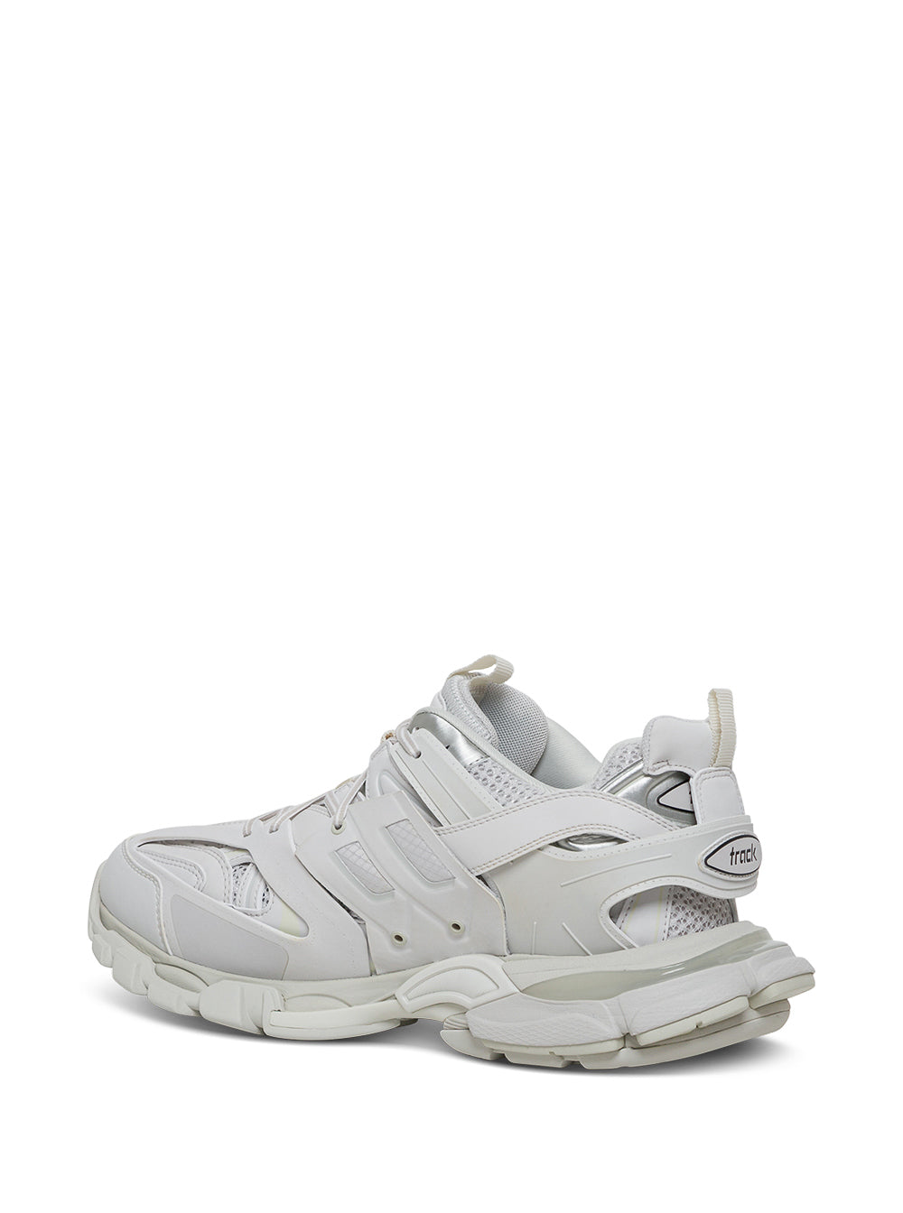 White Track Mesh And Nylon Sneakers Man Balenciaga Polyurethane Polyester