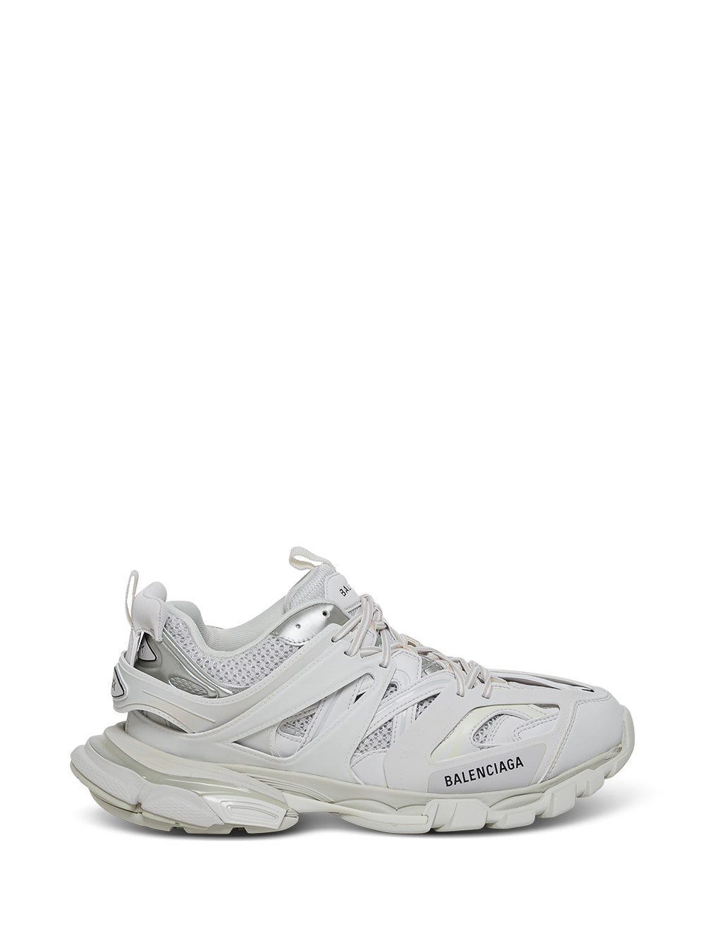 White Track Mesh And Nylon Sneakers Man Balenciaga Polyurethane Polyester