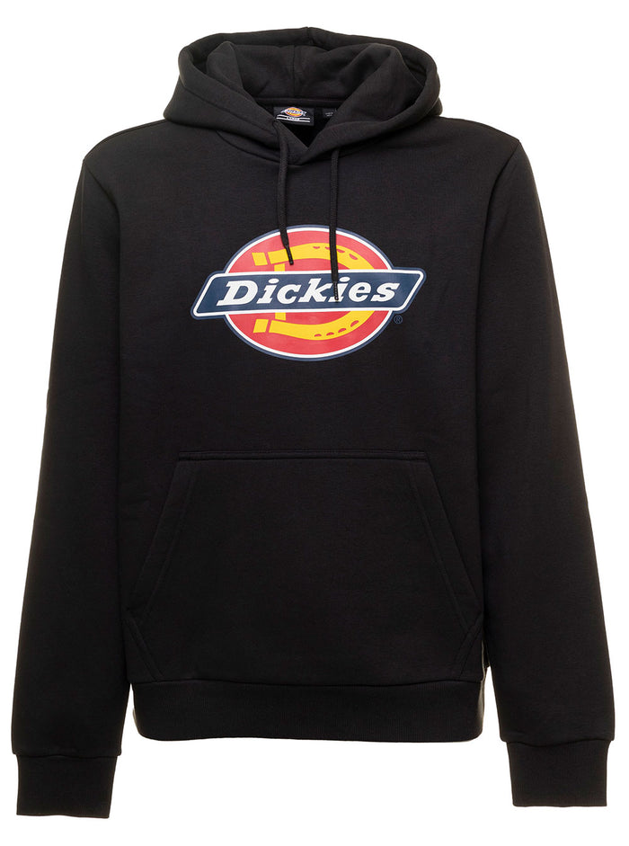 Black Hoodie Wirh Front Logo Print Cotton Blend Man Dickies Co Pl Sweatshirts