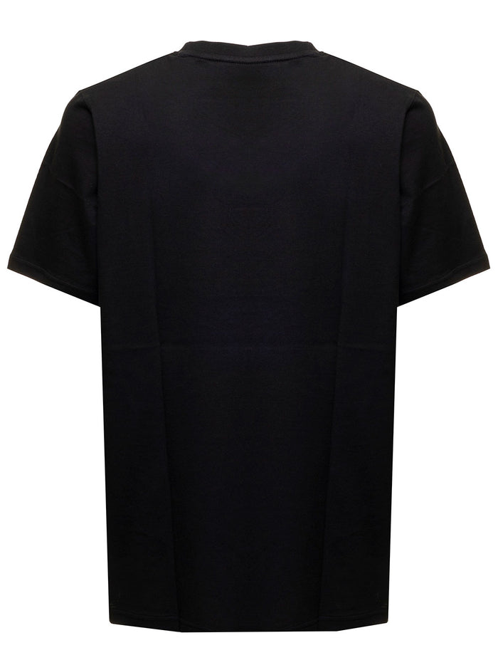 Black Cotton T-Shirt With Logo Print Dickies Man Tshirts And Polo Shirts