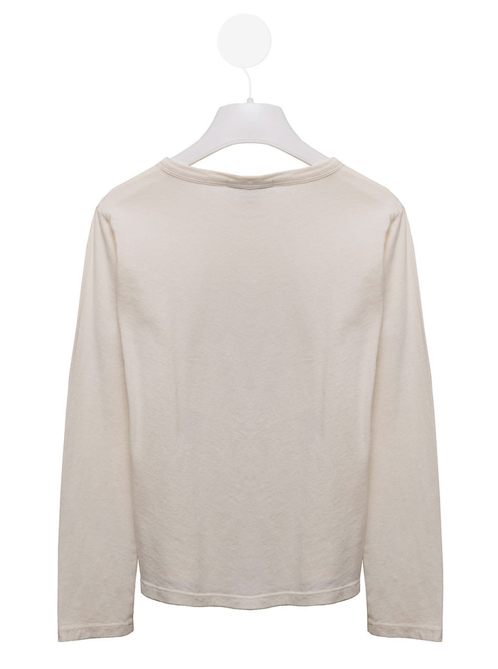 Emile Et Ida Kids Girls Beige Printed Sweater Cotton Jersey