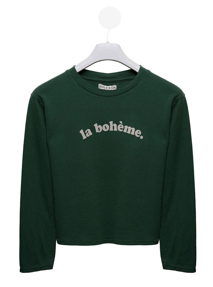 Emile Et Ida Kids Girls Green Sweater Cotton Jersey