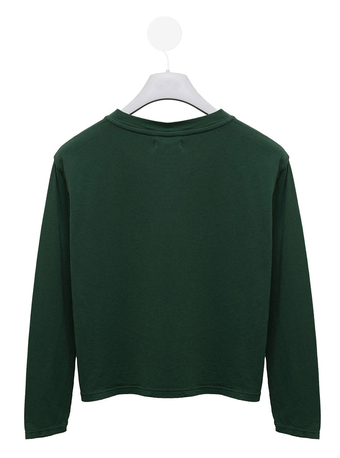 Emile Et Ida Kids Girls Green Sweater Cotton Jersey