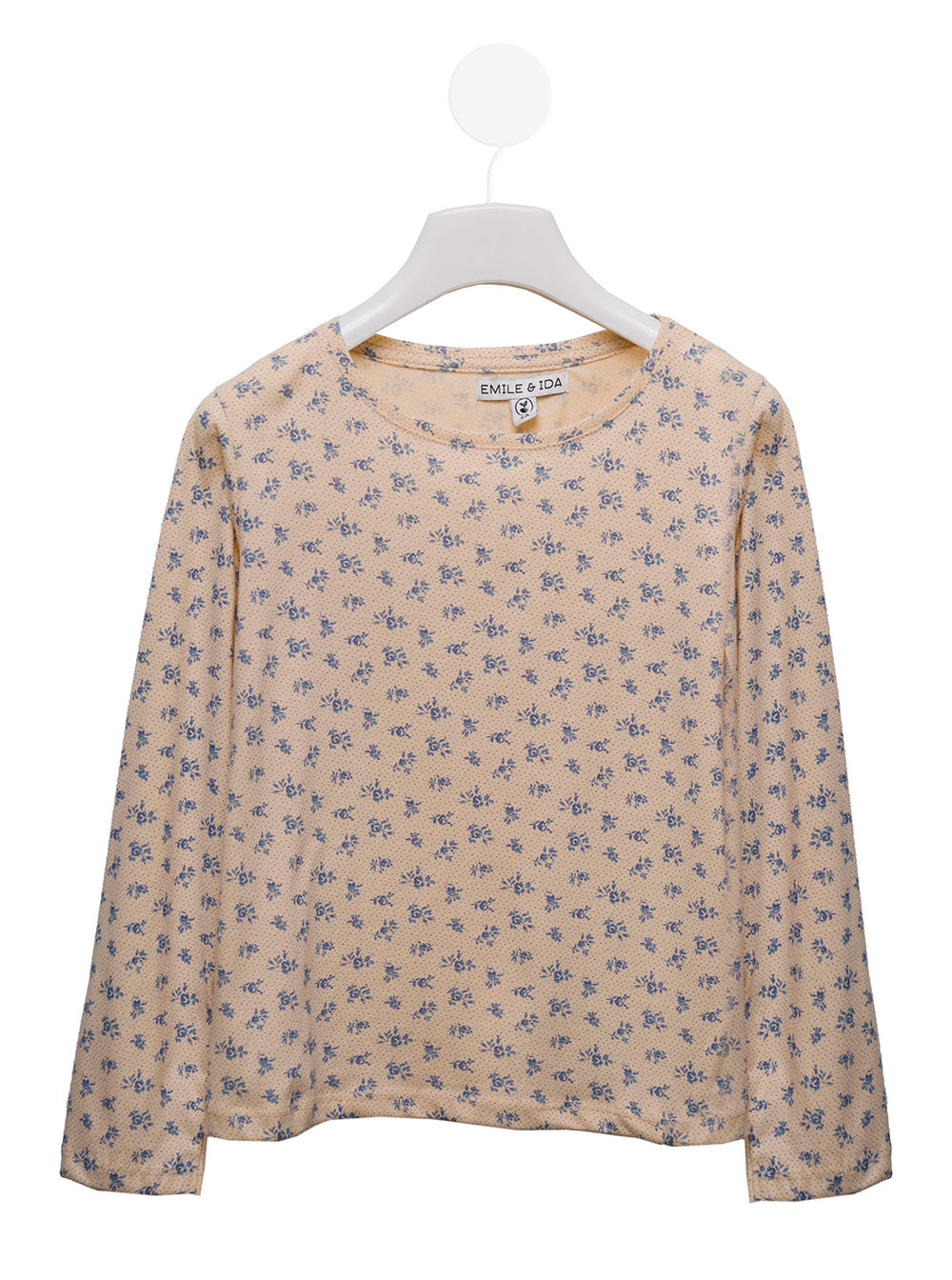 Emile Et Ida Kids Baby Girls Beige Floral Sweater Cotton Jersey