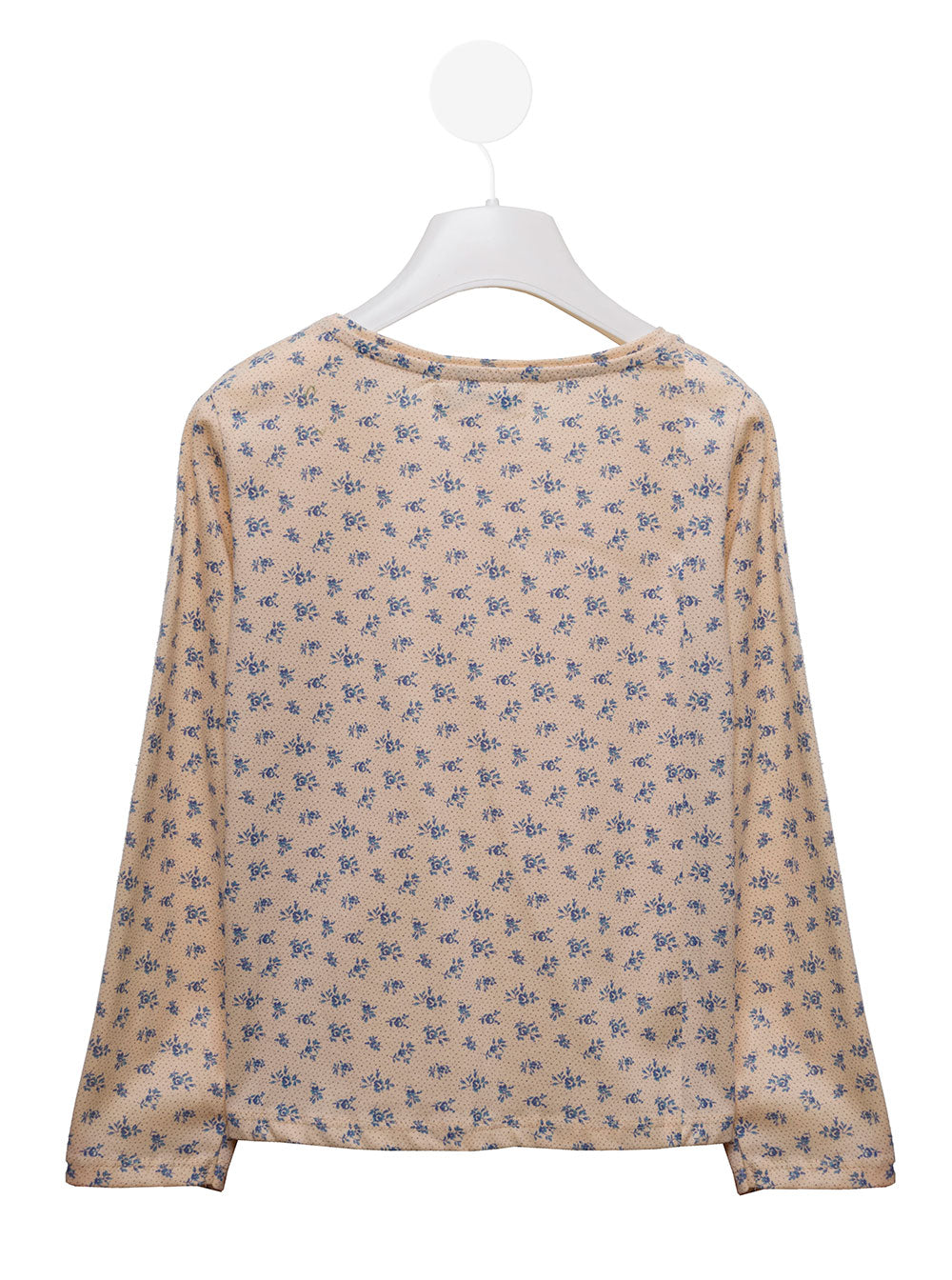 Emile Et Ida Kids Baby Girls Beige Floral Sweater Cotton Jersey