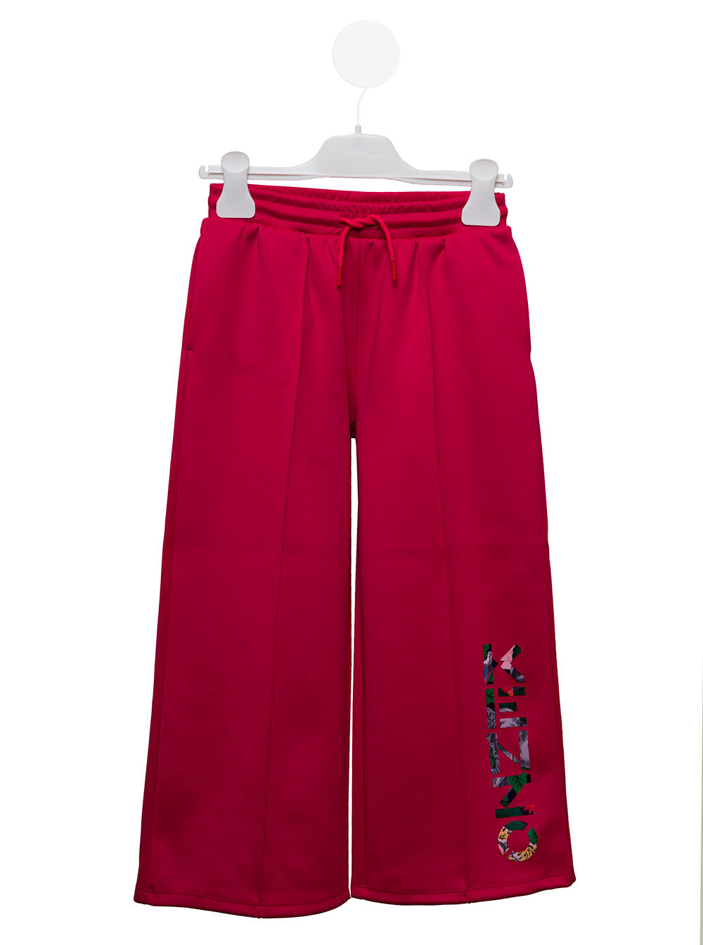 Logo-Print Kenzo Kids Girls Fuchsia Trousers Fuxia Cly Elastane