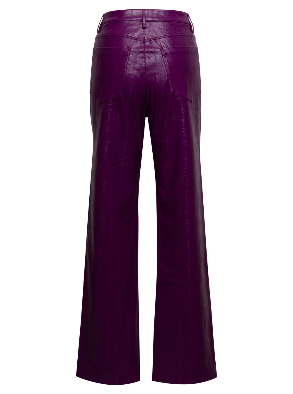 Pants Pu Straighleg Violet Viscose Trousers