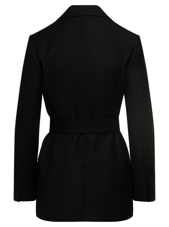 Belt Blazer Black Virgin Wool Blazers