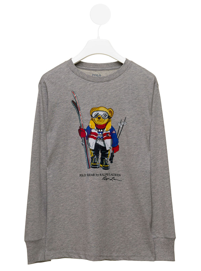 Polo Ralph Lauren Kids Baby Boys Grey Printed Sweatshirt Cotton Jersey
