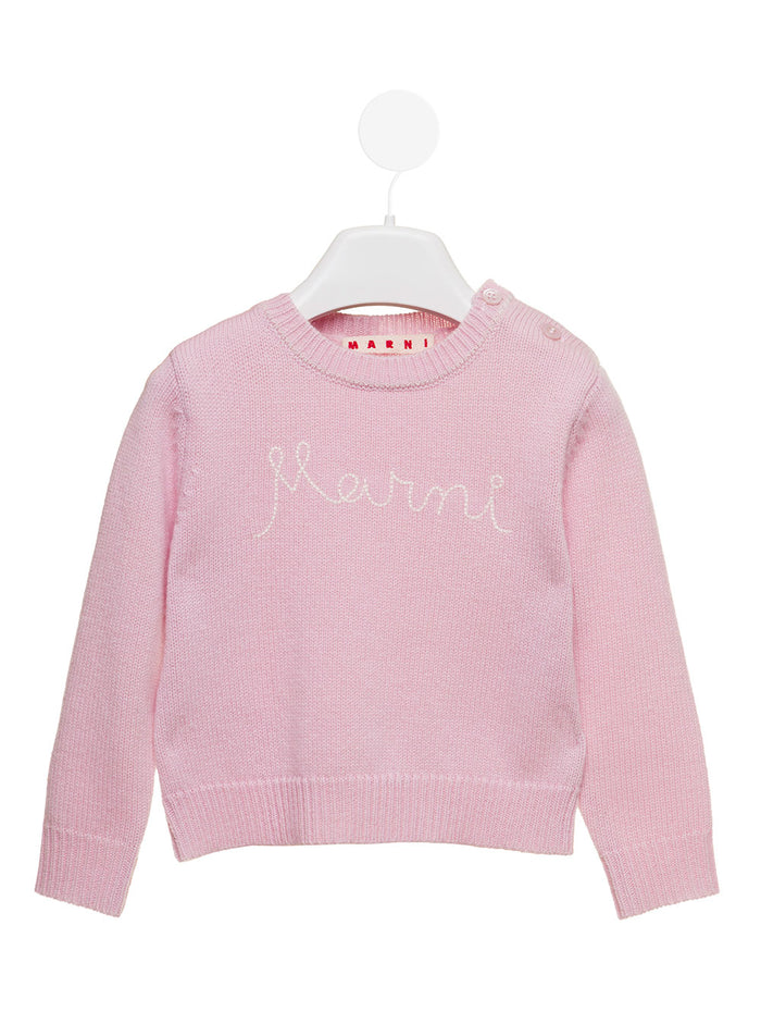 Marni Kids Babys Pink Wool Sweater Cashmere Jersey