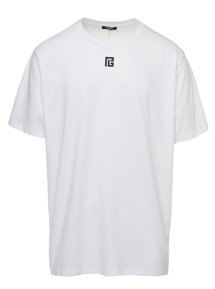 Maxi Balmain Back T-Shirt - Bulky Fit White Cotton Tshirts And Polo Shirts