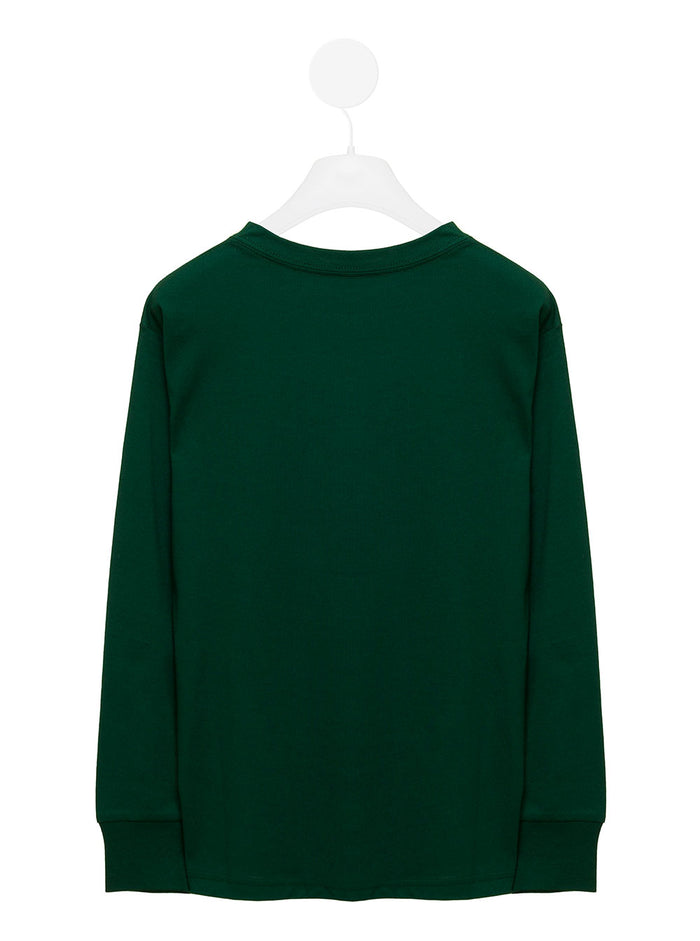 Green Sweatshirt With Bear Print Polo Ralph Lauren Kids Baby Boy Cotton Jersey