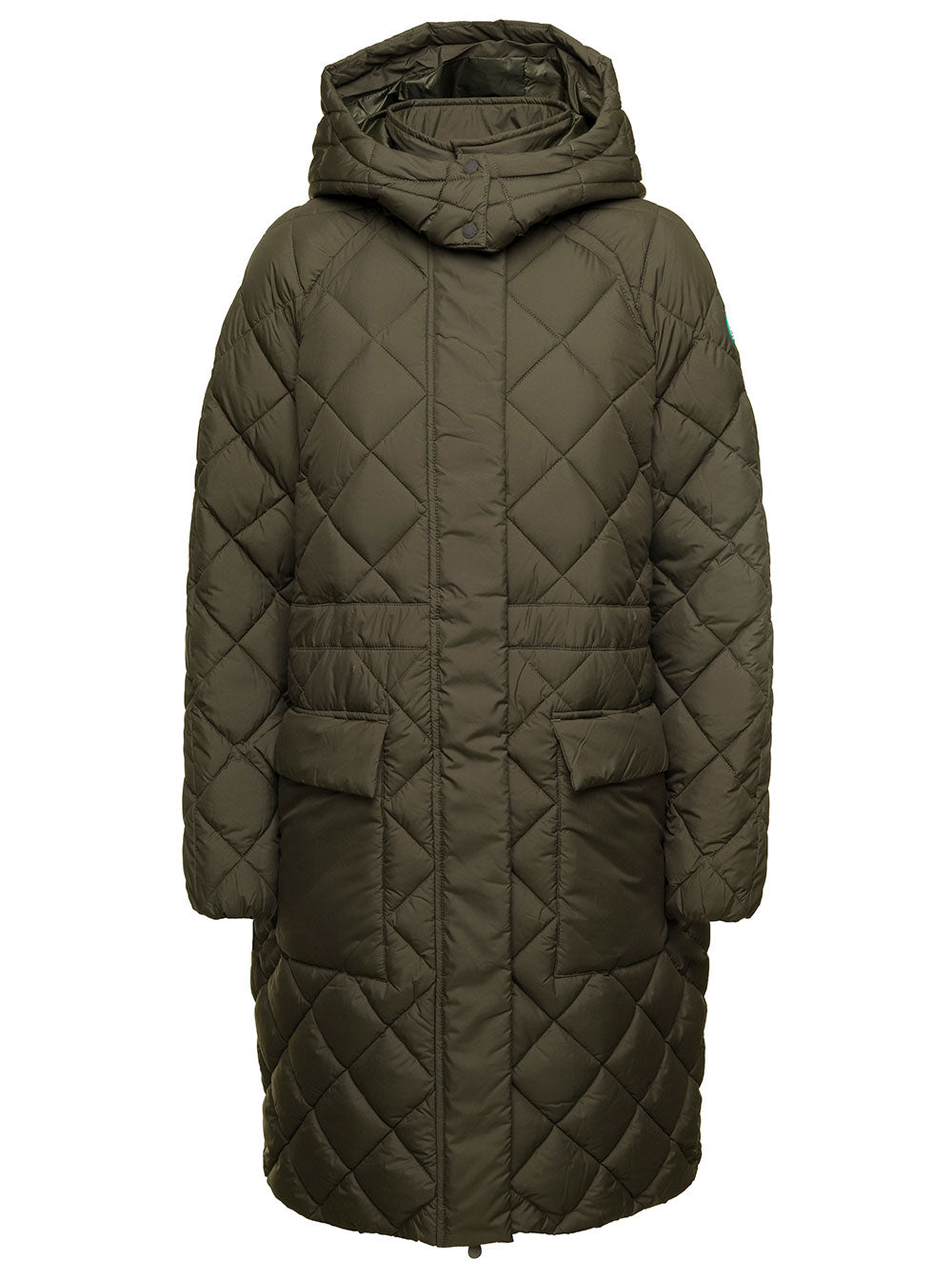 Hailie Quilted Nylon Puffer Green Polyester Outerwear