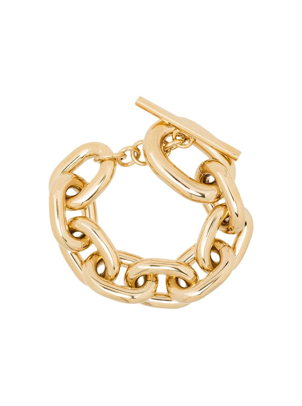 Paco Rabanne Womans Xl Link Gold-Colored Aluminum Chain Bracelet Metallic Brass