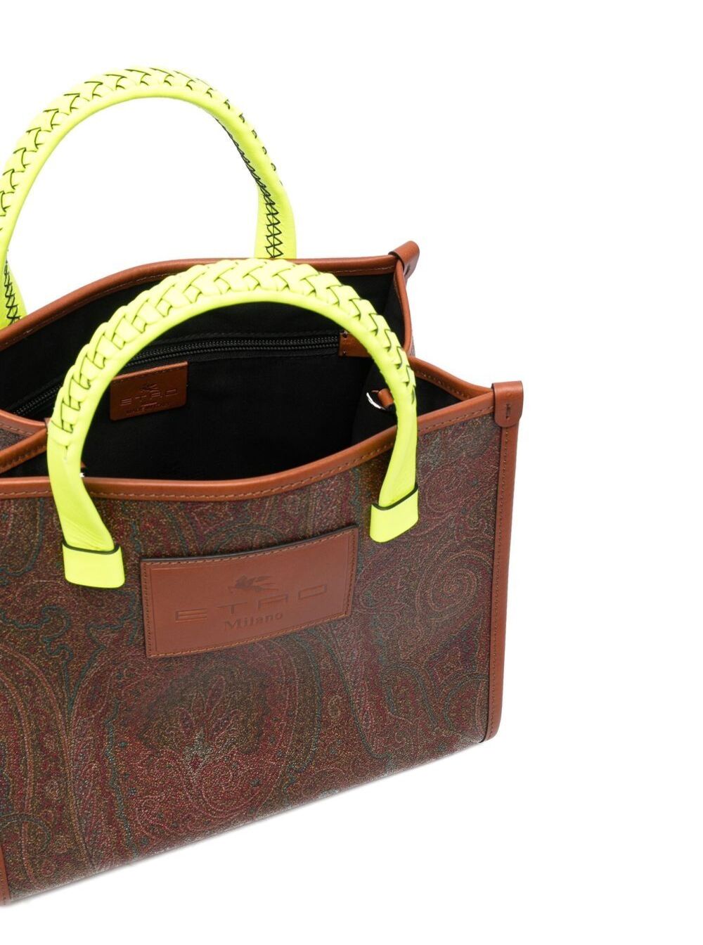 Shopping Paisley Brown Cotton Polyester Shoulder Bags