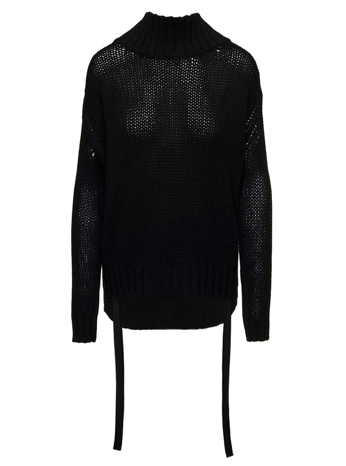 Antoinette Black Knitted Open Back Jumper Cashmere Woman Ann Demeulemeester Jersey