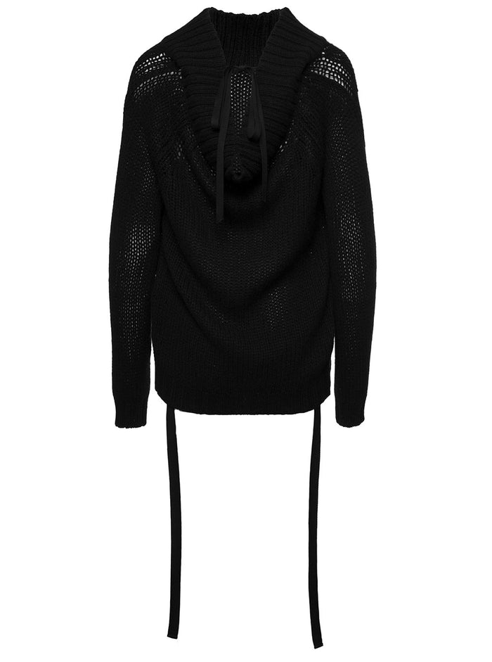 Antoinette Black Knitted Open Back Jumper Cashmere Woman Ann Demeulemeester Jersey