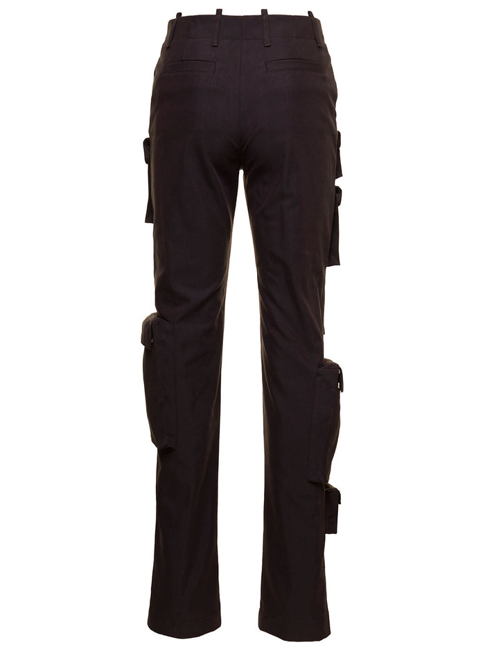 Multipocket Cargo Pants Brown Cotton Polyamide Trousers