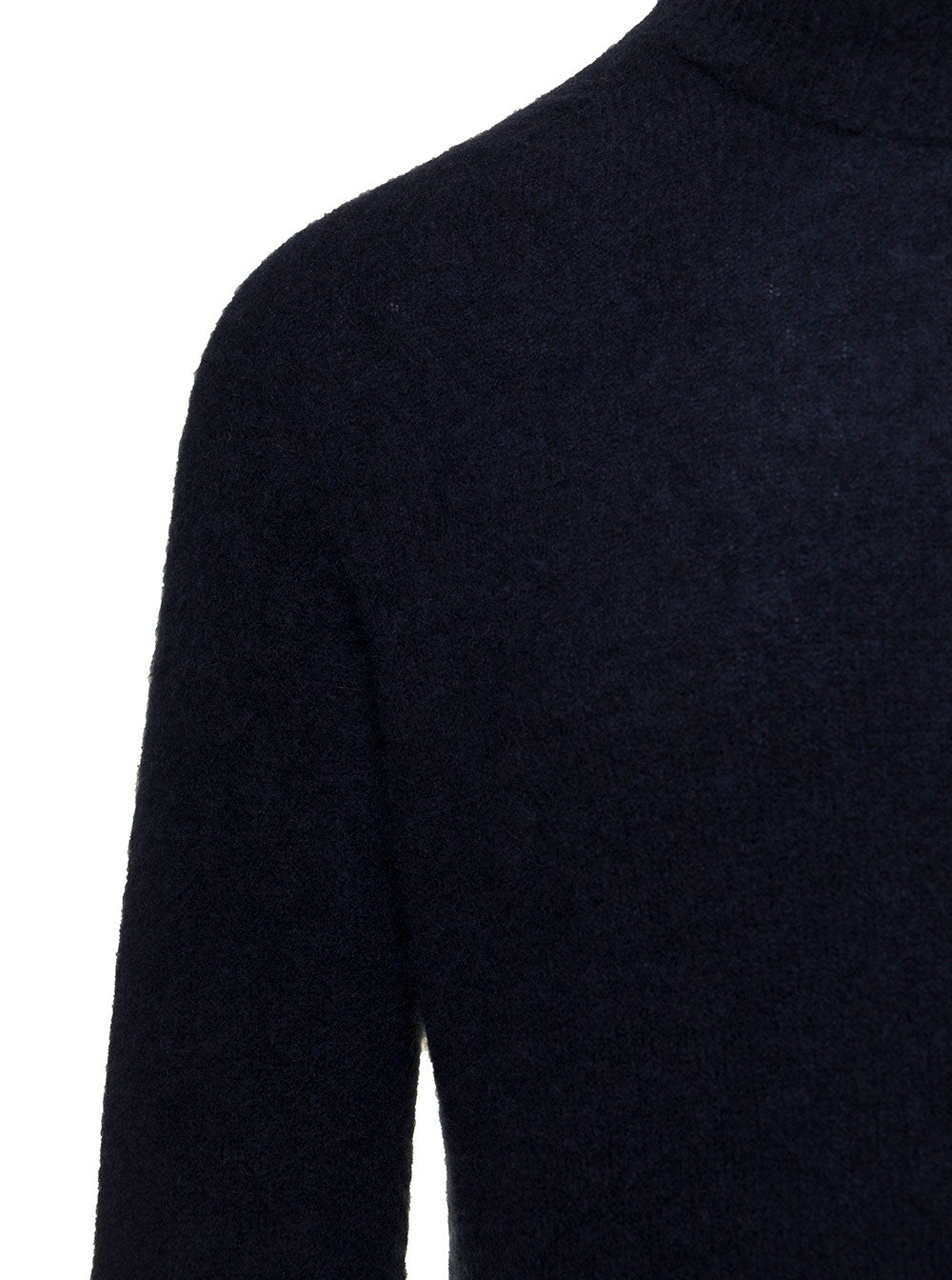 Blue Turtleneck With Roll-Collar Cashmere And Silk Man Roberto Collina Blu Jersey