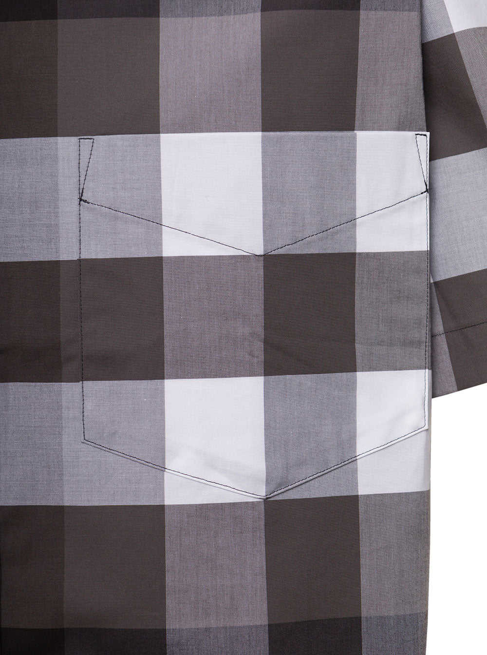 Multicolor Short Sleeves Shirt With Tartan Pattern Man Burberry Grey Cotton Elastan And Blouses