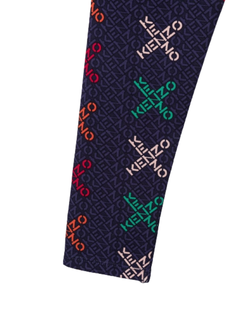 Leggings Viscosa Blu Con Stampa Loghi Colorati Kenzo Kids Viscose Polyamide Elastane Trousers
