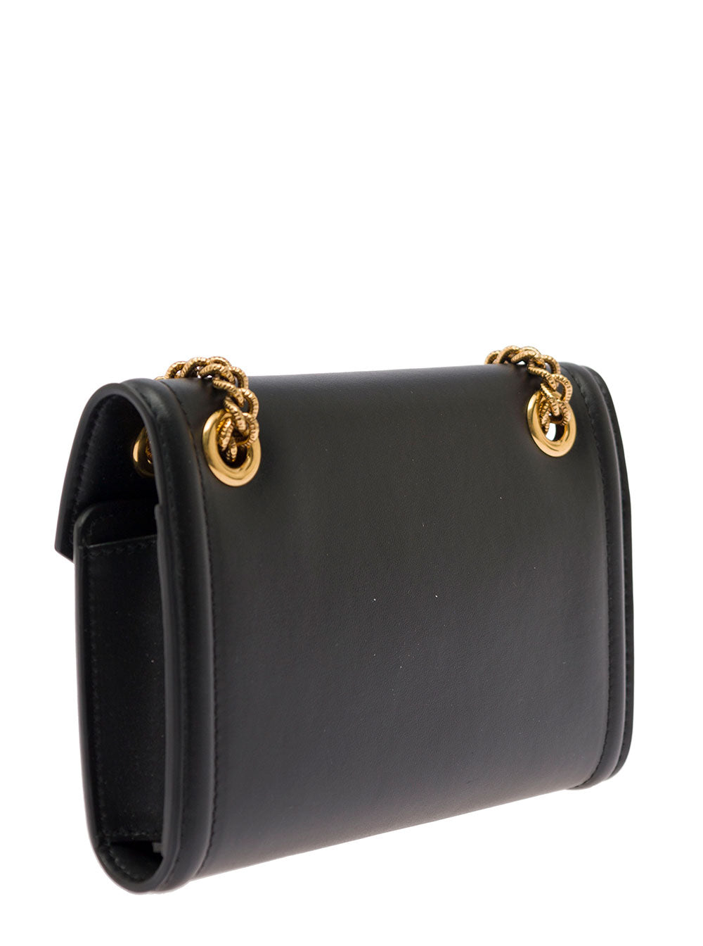 Devotion Black Mini Bag With Chain Strap Smooth Leather Woman Dolce & Gabbana Crossbody