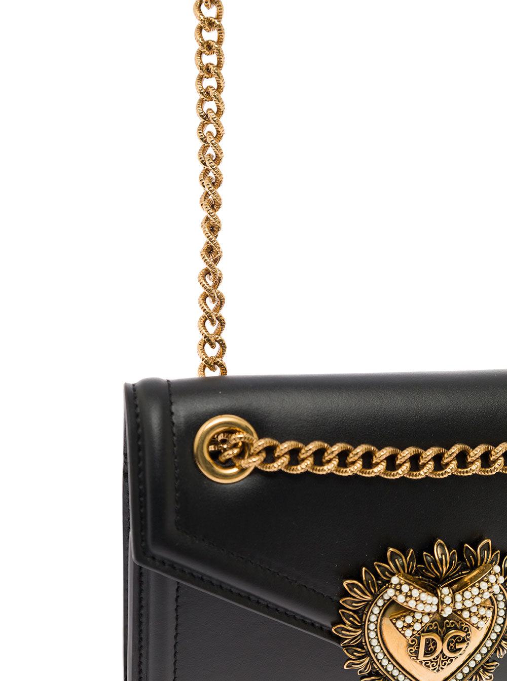 Devotion Black Mini Bag With Chain Strap Smooth Leather Woman Dolce & Gabbana Crossbody