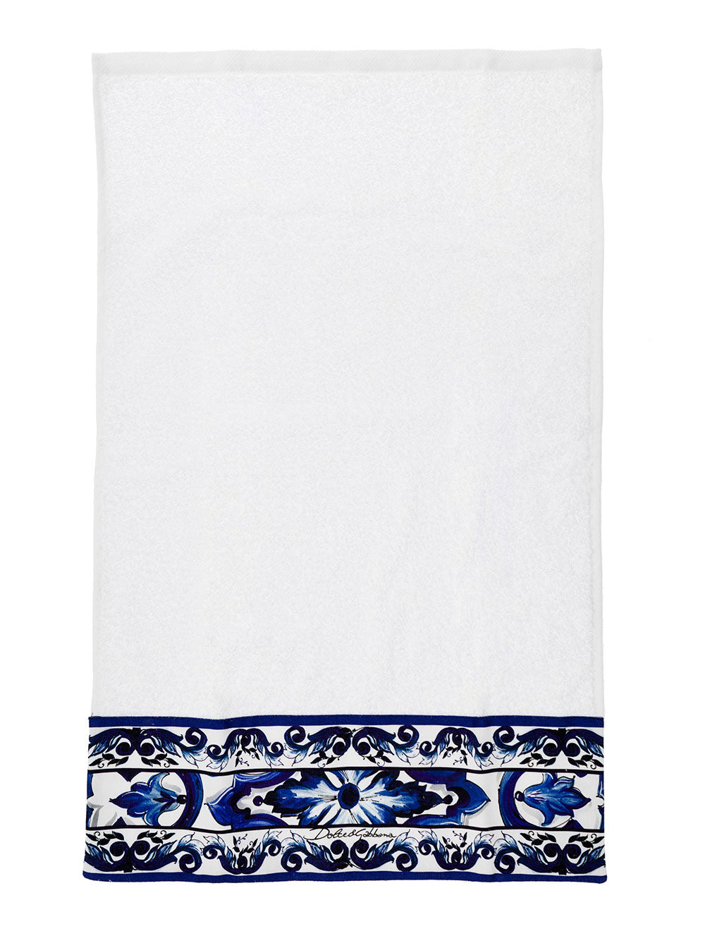 Set Of 5 White And Blue Towels With Mediterraneo Print Cotton Dolce & Gabbana