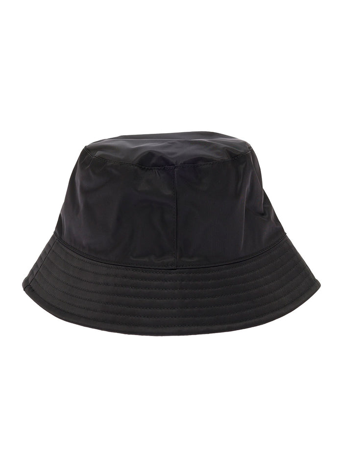 Black Cotton Classic Bucket Hat With Logo Palm Angels Woman Polyester And Gloves