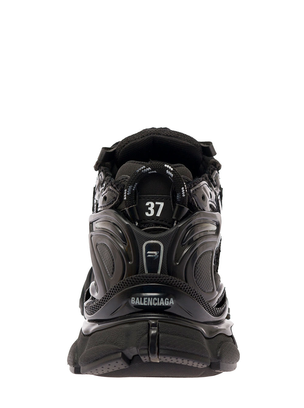 Runner Black Sneakers With Mesh Details A Mix Of Materials Woman Polyurethane Polyester