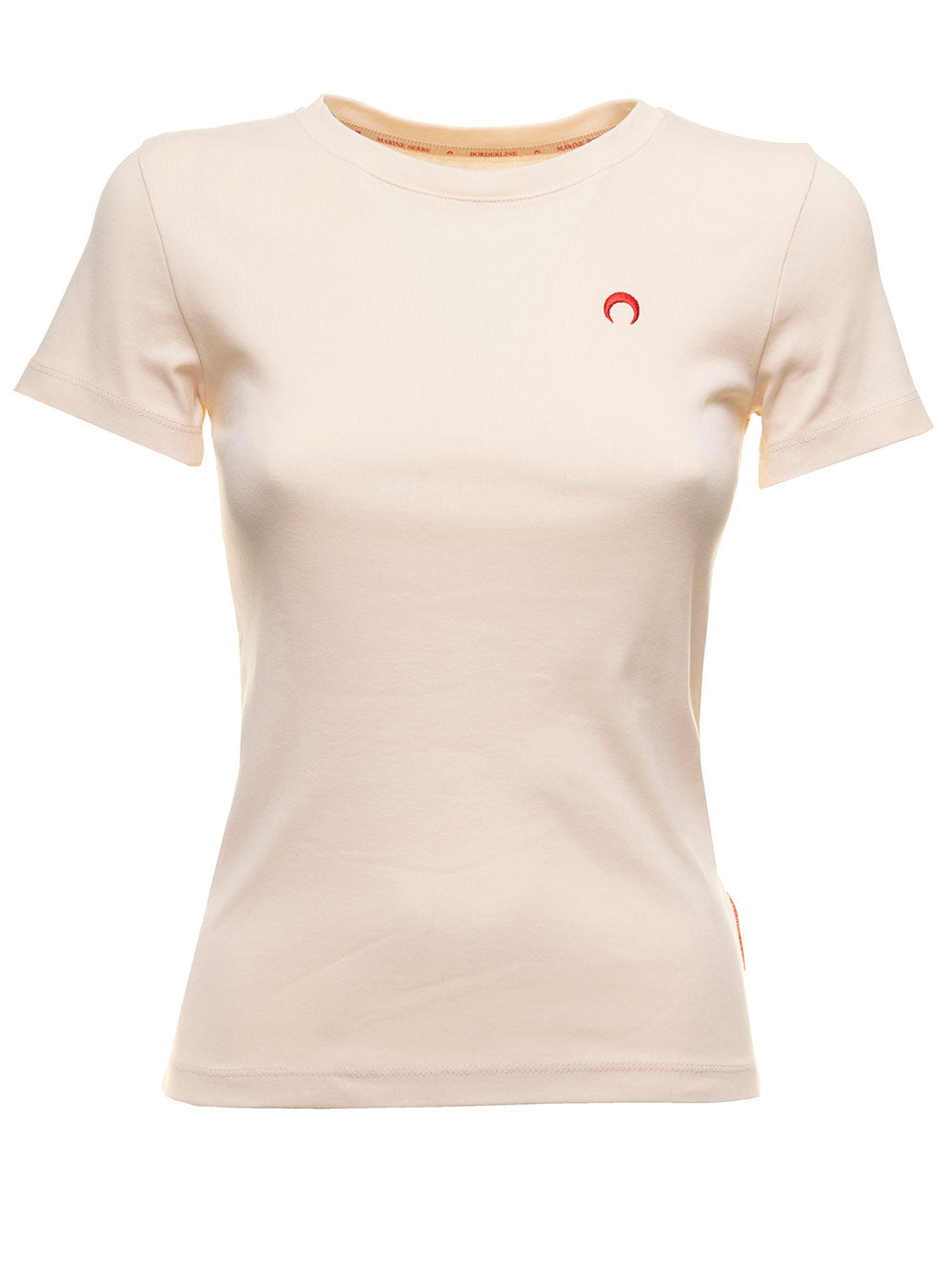 White T-Shirt With Logo Embroidery Cotton Woman Organic Tshirts And Polo Shirts