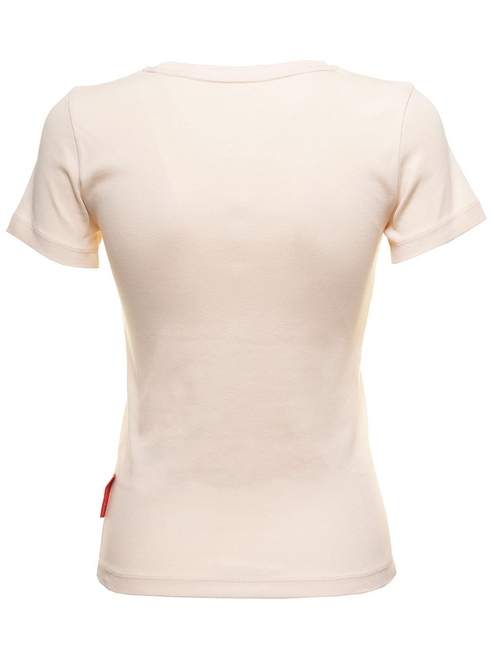 White T-Shirt With Logo Embroidery Cotton Woman Organic Tshirts And Polo Shirts