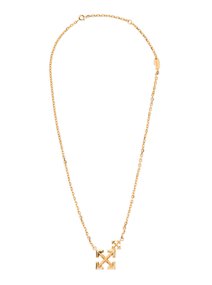 Arrow Golden Brass Necklace Off White Woman Metallic Bracelet