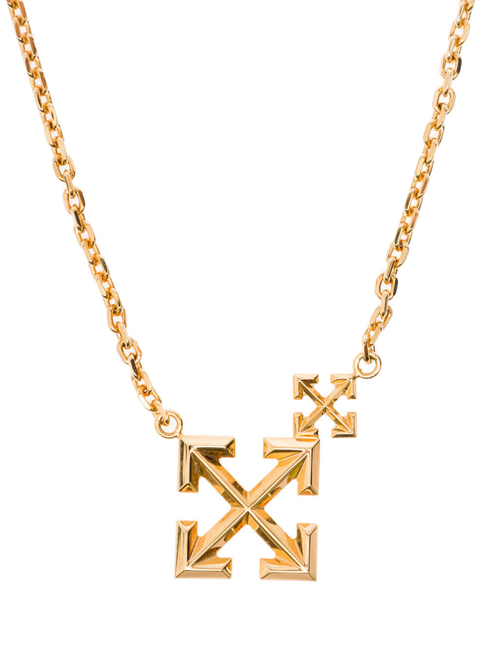 Arrow Golden Brass Necklace Off White Woman Metallic Bracelet