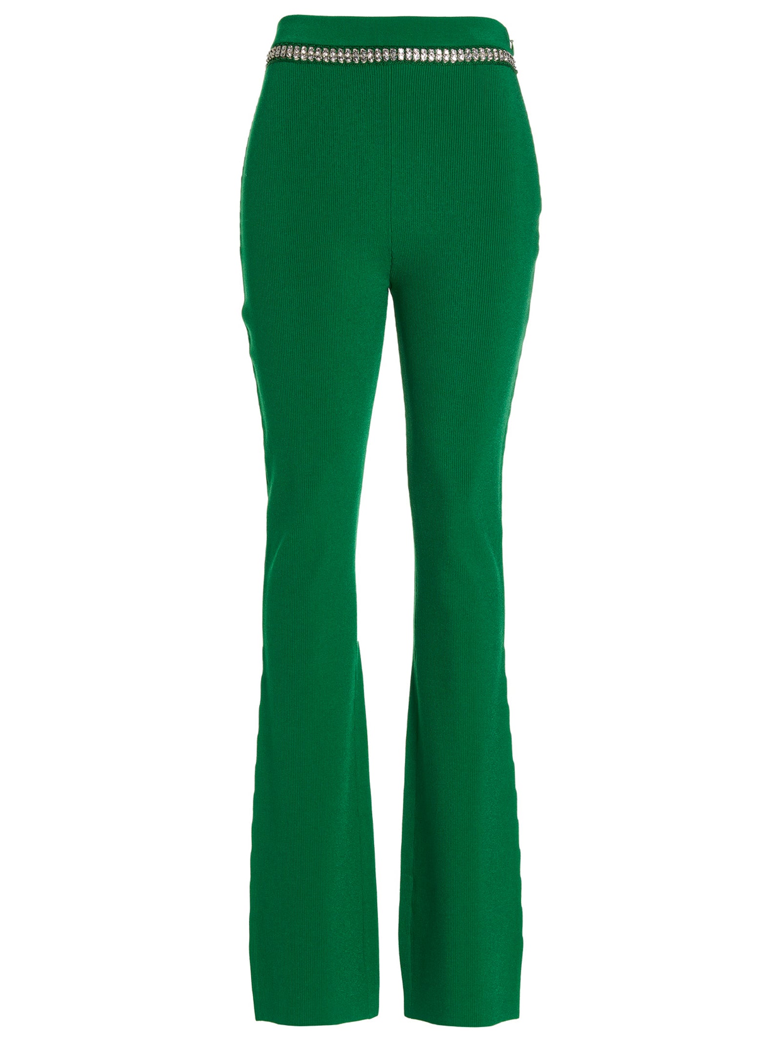 Jewel Ribbed Pants Green Viscose Elastane Polyester