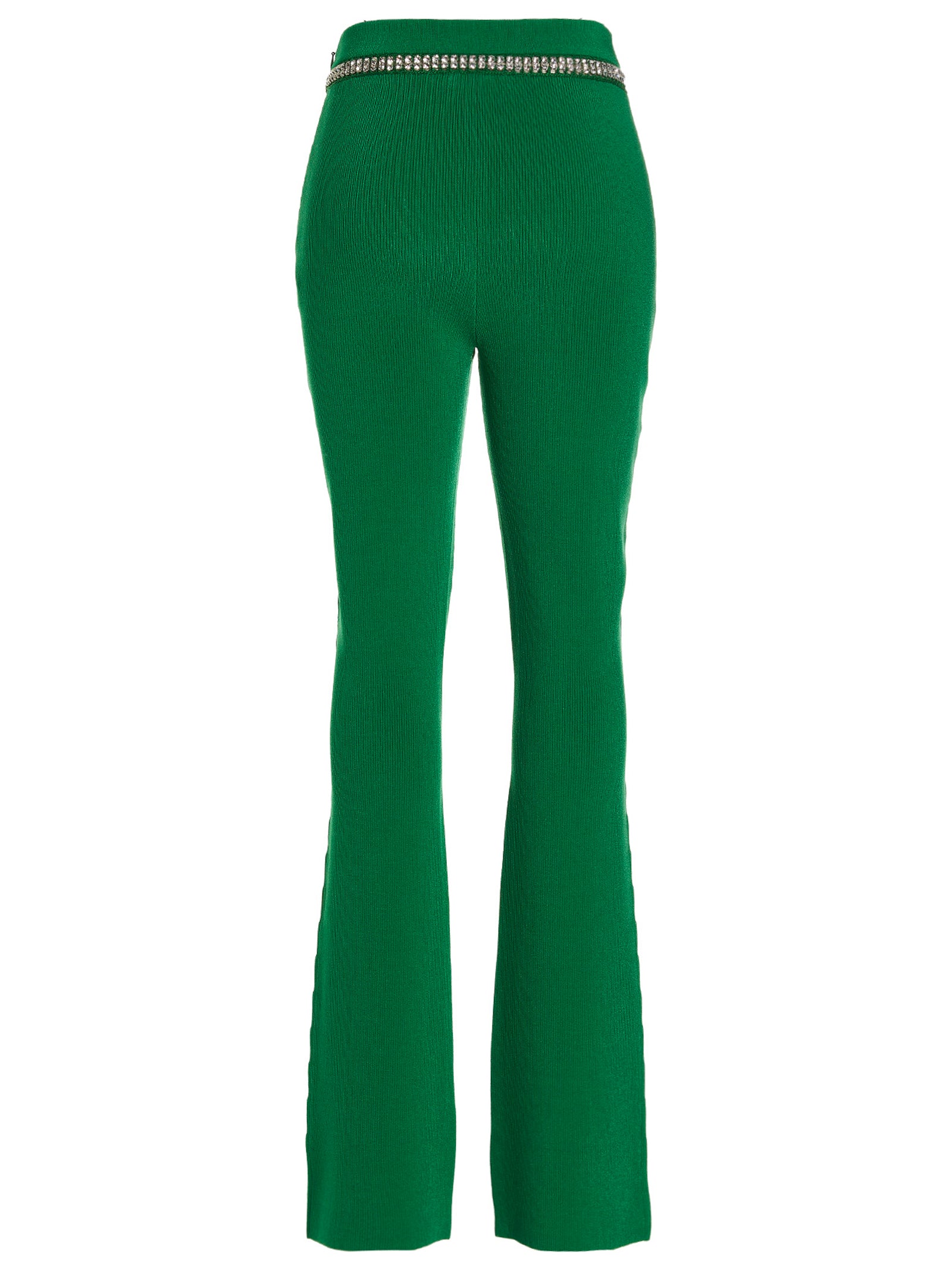 Jewel Ribbed Pants Green Viscose Elastane Polyester