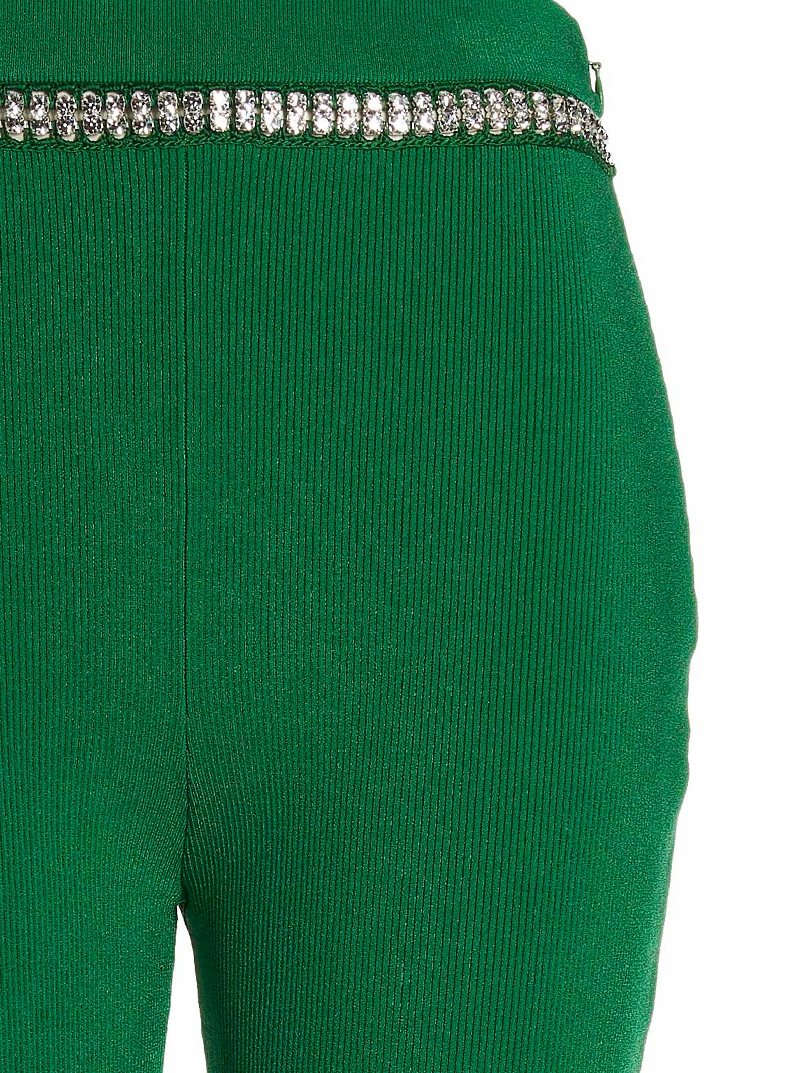 Jewel Ribbed Pants Green Viscose Elastane Polyester