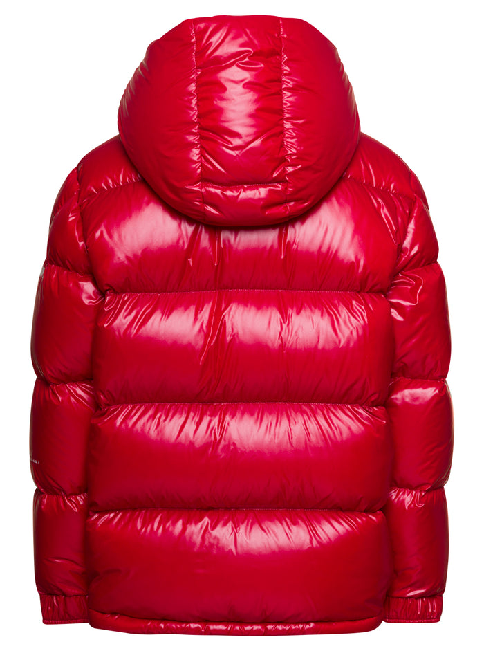 Anthemium Short Red Down Jacket With Removable Hood Nylon Laqué Man Moncler
