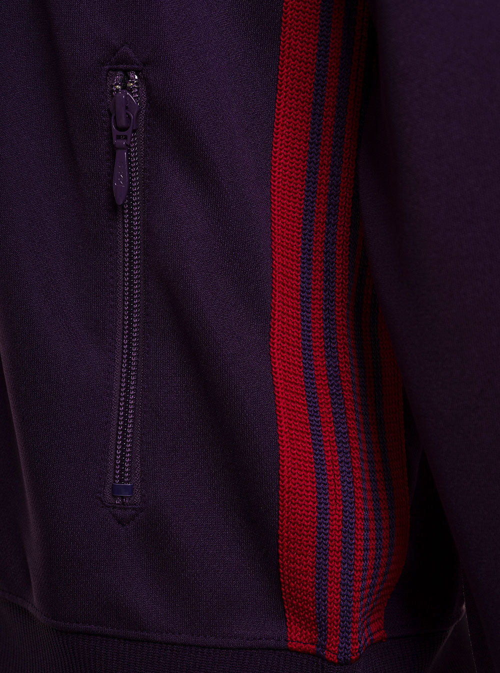 Purple High Neck Zip-Up Sweatshirt Man Needles Violet Polyester Sweatshirts