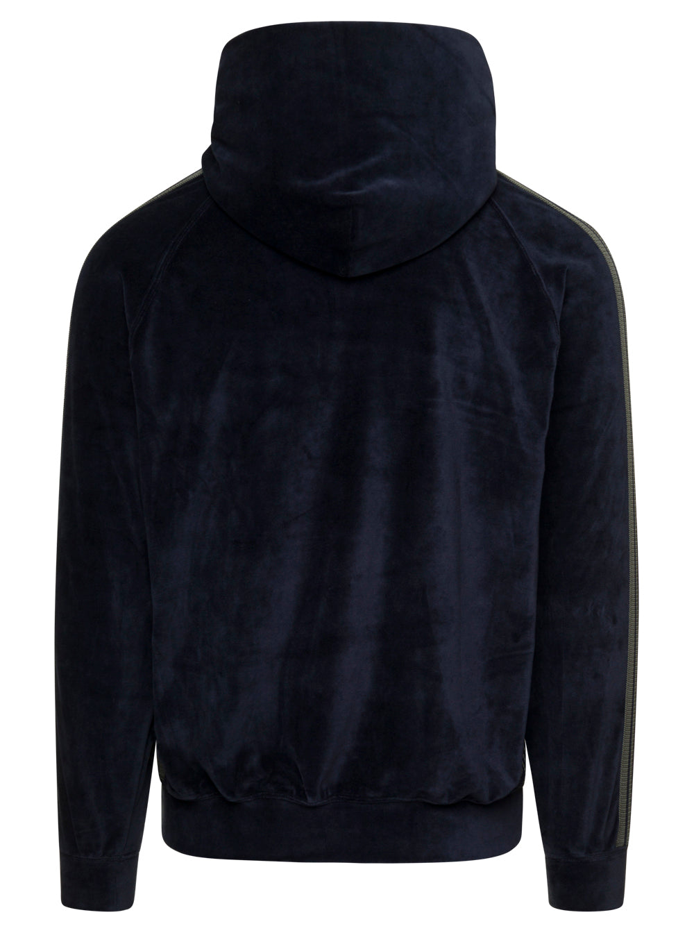 Dark Blue Hooded Sweatshirt Velour Man Needles Blu Cotton Polyester Sweatshirts