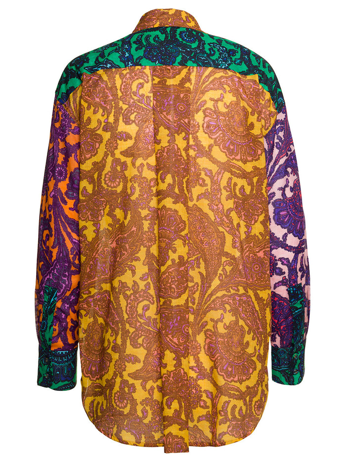 Tiggy Spliced Multicolor Floreal Print Shirt Cotton Woman Zimmermann And Blouses