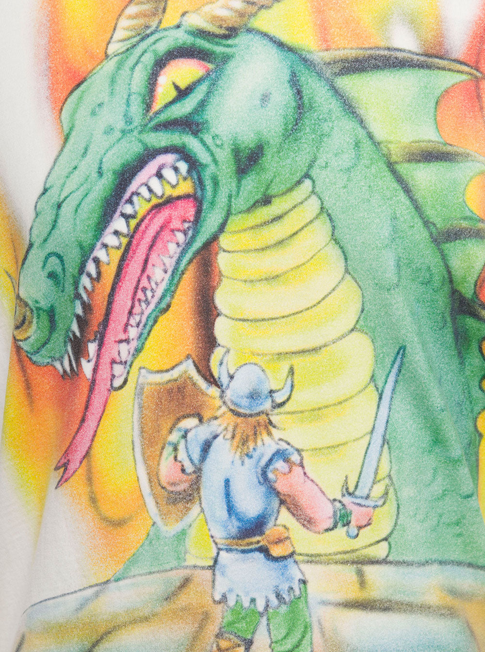 White Crewneck T-Shirt With Dragon Print Cotton Unisex Erl Tshirts And Polo Shirts