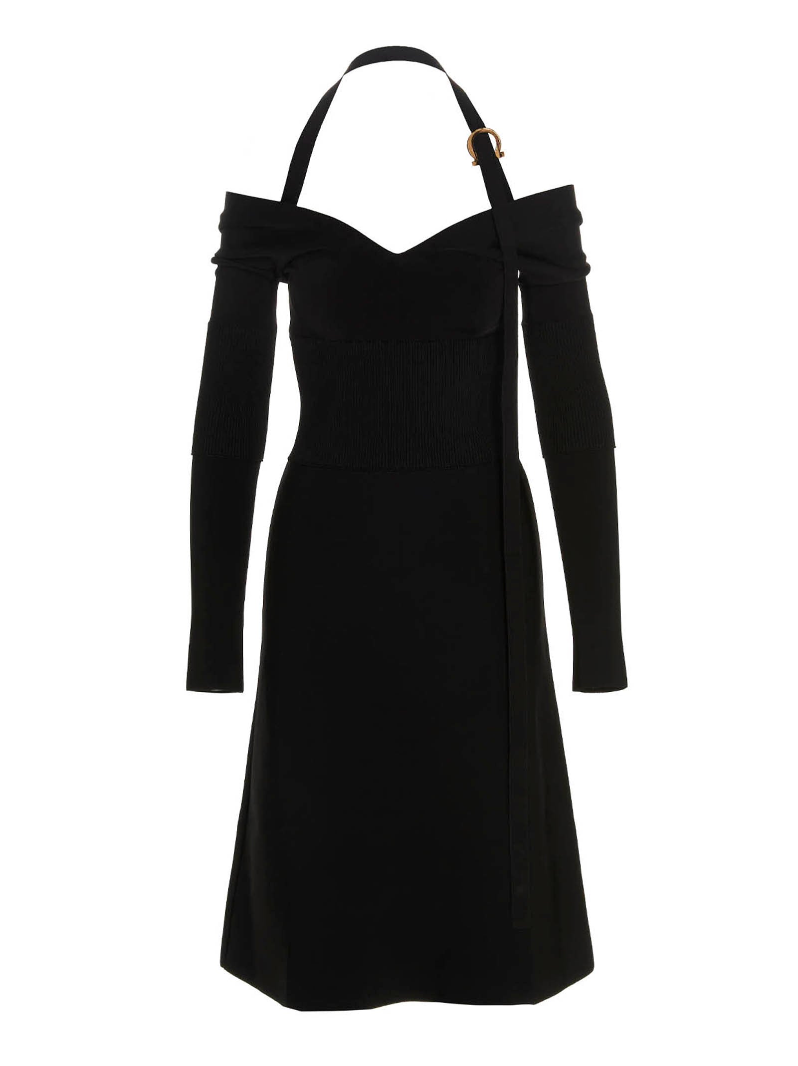 Gancini Buckle Dress Black
