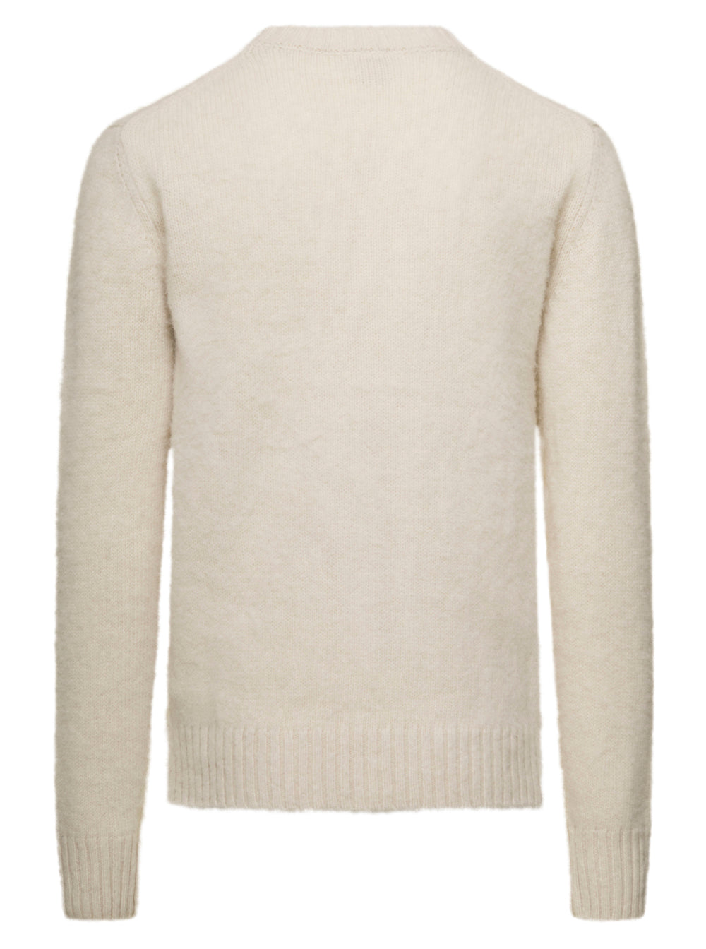 Cream White Crewneck Sweater Wool Woman Aspesi Jersey