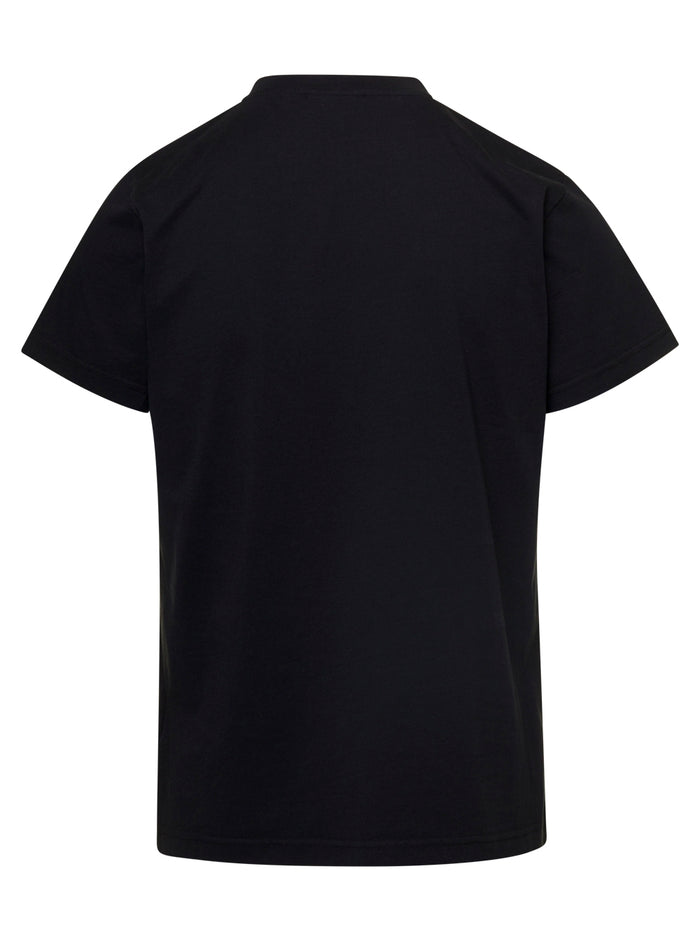 Black Crewneck T-Shirt With Skull Print Organic Cotton Man Botter Tshirts And Polo Shirts