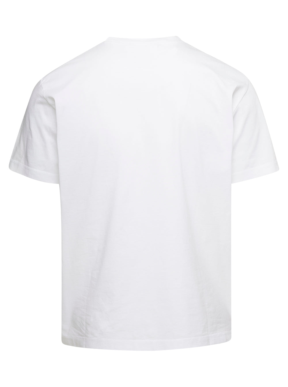 Milk White Crewneck T-Shirt With Lettering Print Cotton Man Dsquared2 Tshirts And Polo Shirts