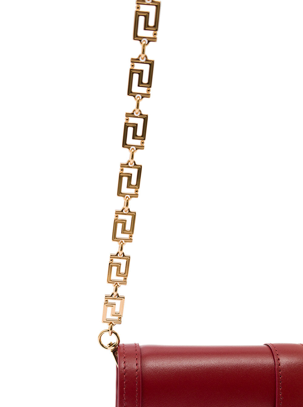 Greca Goddess Red Mini Shoulder Bag With Logo Smmoth Leather Woman Versace Calf Crossbody