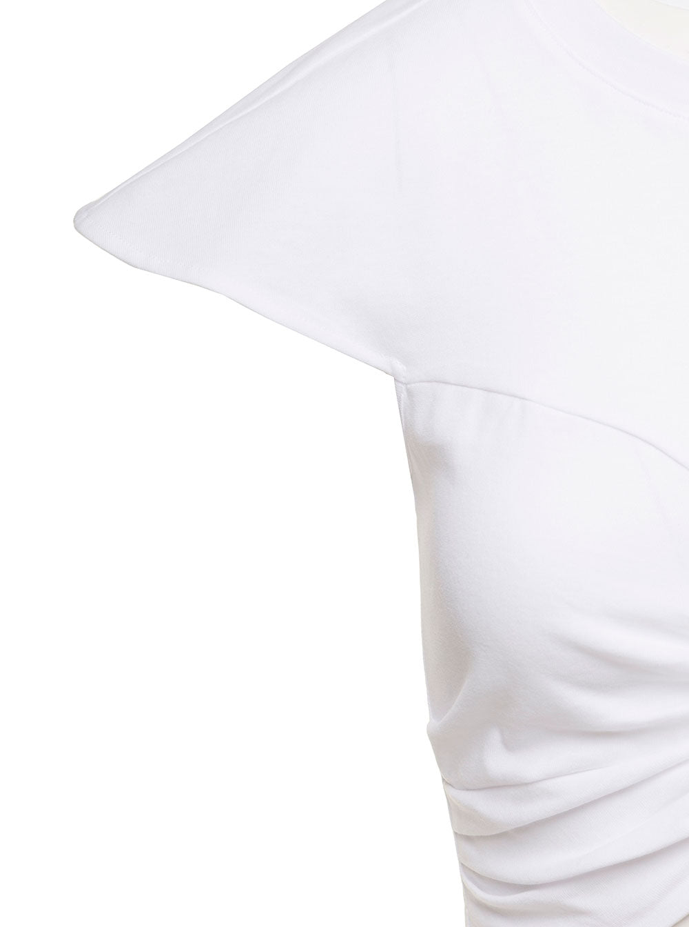 Zineae White Cropped T-Shirt With Knot Detail Cotton Woman Isabel Marant Tshirts And Polo Shirts