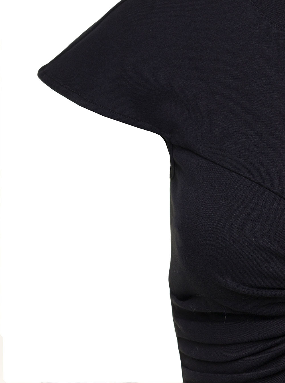 Zineae Black Cropped T-Shirt With Knot Detail Cotton Woman Isabel Marant Tshirts And Polo Shirts